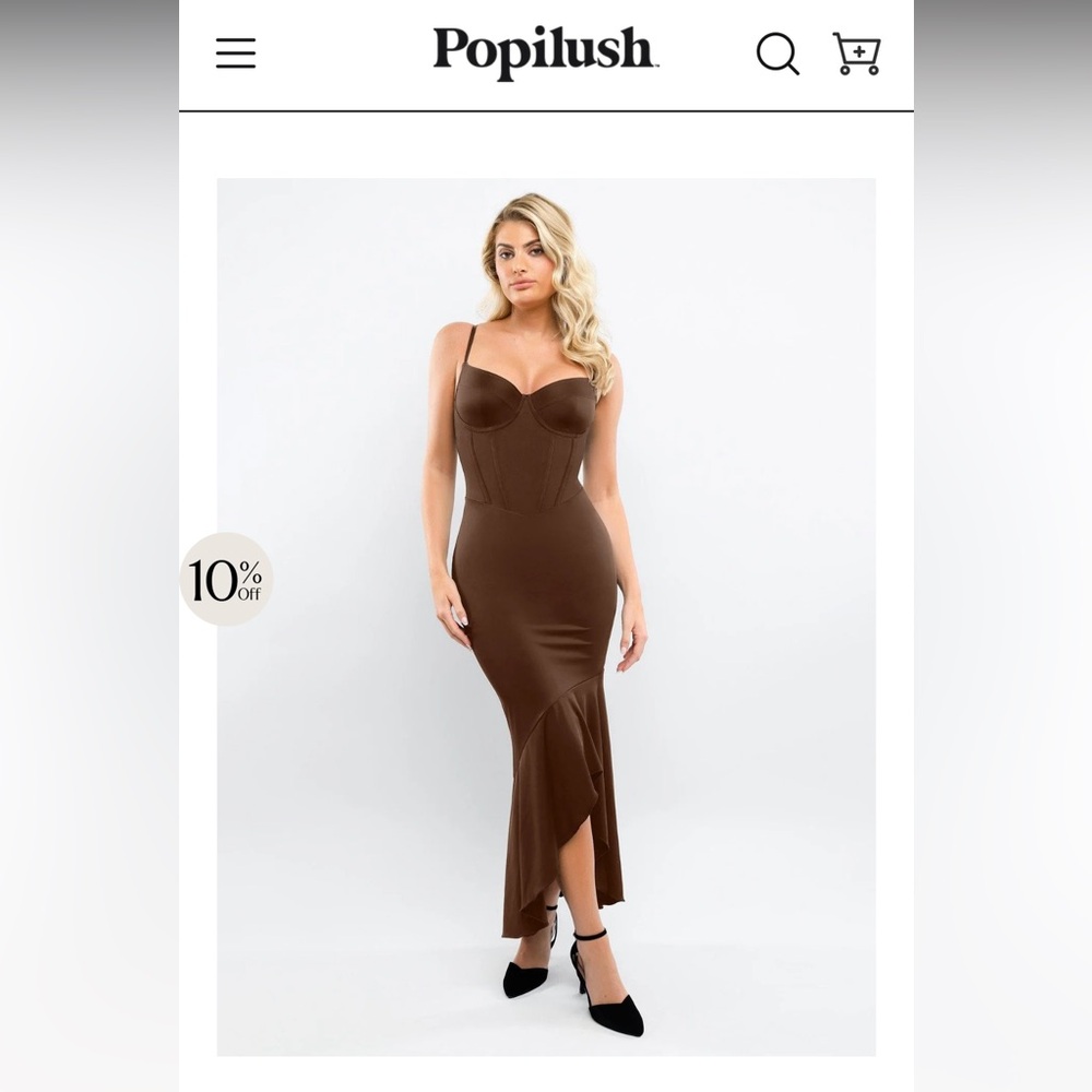 Popilush Built-in Shapewear Corset Style Maxi Dress